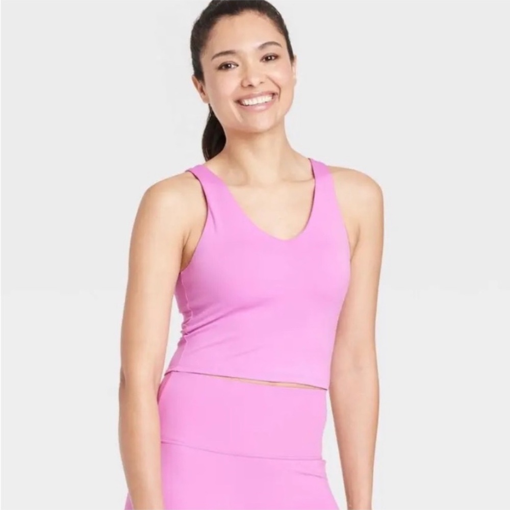 TARGET BRIGHT PINK CROP TOP TANK TOP SIZE XS SLEEVELESS TOP